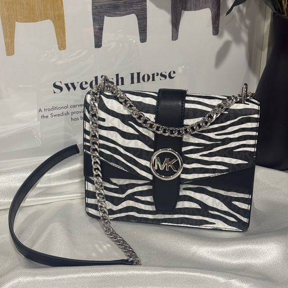 Michael Kors Handbags - MICHAEL KORS Greenwich Small Animal Print Logo Crossbody Bag